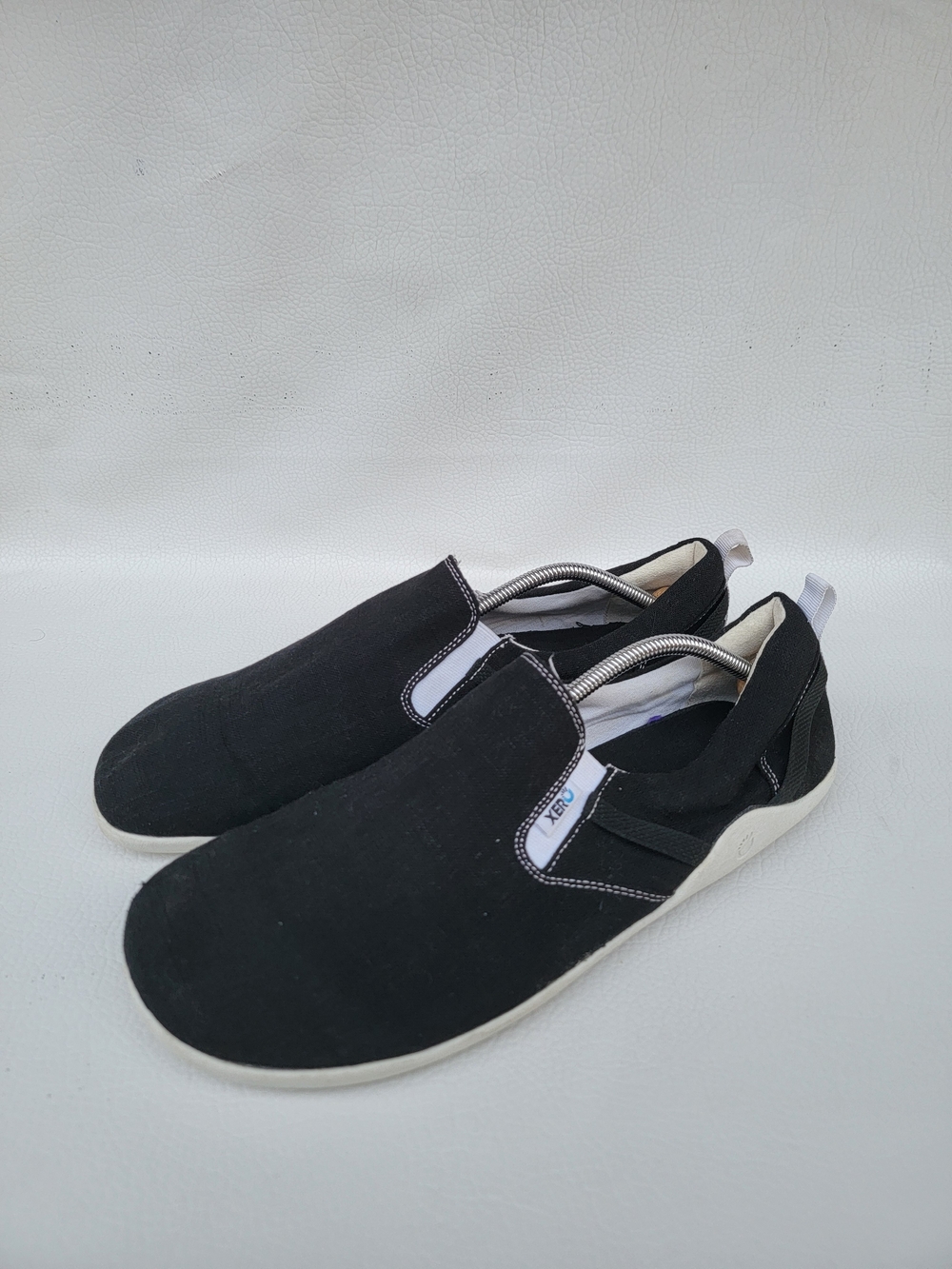 Casual Black Slip-On Loafers with White Sole